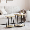 vidaXL Kisasztal készlet polcokkal 2 pcs Sonoma Tölgy és Fekete