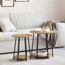 vidaXL Kisasztal készlet polcokkal 2 pcs Artisan tölgy és fekete