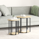 vidaXL Kisasztal készlet polcokkal 2 pcs Barna