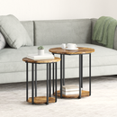 vidaXL Kisasztal készlet polcokkal 2 pcs Barna