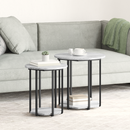 vidaXL Kisasztal készlet polcokkal 2 pcs Szürke