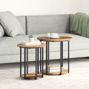 vidaXL Kisasztal készlet polcokkal 2 pcs Barna