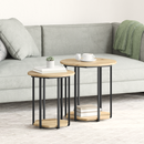 vidaXL Kisasztal készlet polcokkal 2 pcs Barna
