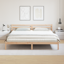 vidaXL Ágykeret Barna 215,5 x 185,5 x 69,5 cm Tömör fenyőfa
