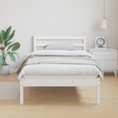 vidaXL Ágykeret fejtámlával Fehér 225,5 x 85,5 x 69,5 cm Tömör fenyőfa