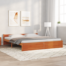 vidaXL Ágykeret Faggyú barna 205,5 x 185,5 x 51 cm Tömör fenyőfa