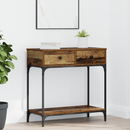 vidaXL Konzolasztal fiókkal Régi fa 75 x 34,5 x 75 cm Faanyag