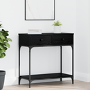 vidaXL Konzolasztal fiókkal Musta tammi 75 x 34,5 x 75 cm Faanyag