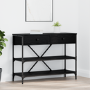 vidaXL Konzolasztal fiókkal Fekete tölgy 100 x 34,5 x 75 cm faszínű