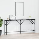 vidaXL Konzolasztal Musta tammi 180 x 23 x 75 cm Műgyantás fa és fém