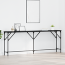 vidaXL Konzolasztal Musta tammi 200 x 29 x 75 cm Műgyantás fa és fém