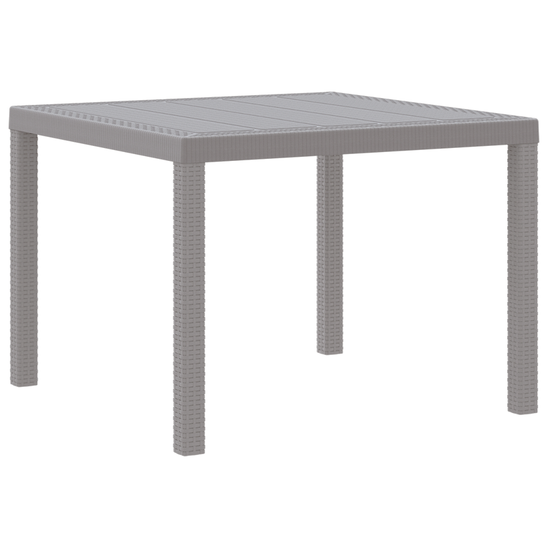 vidaXL Kerti Asztal Világosszürke 100 x 100 x 73 cm polirattan