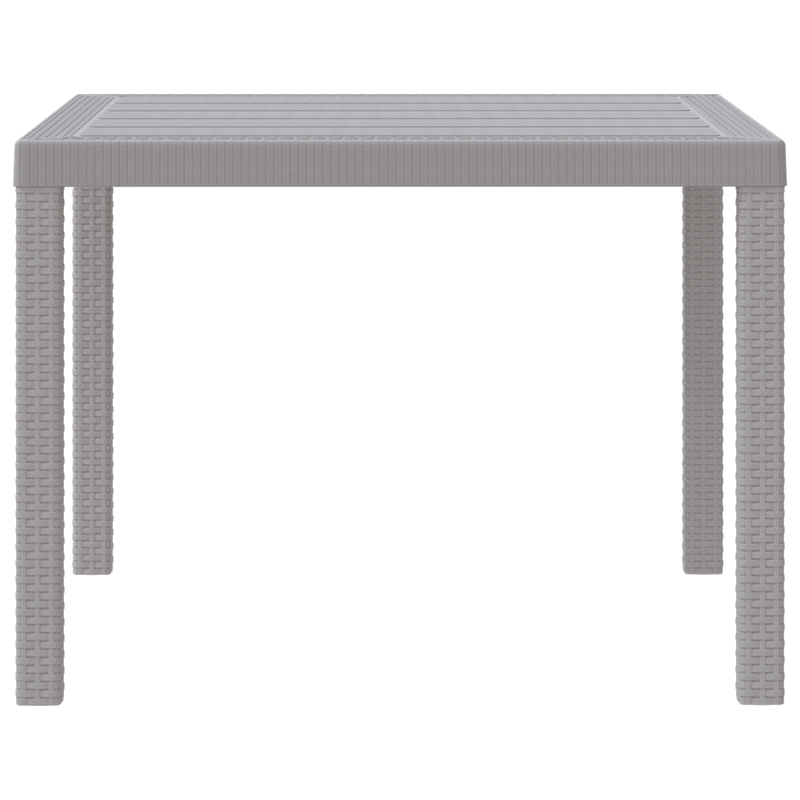 vidaXL Kerti Asztal Világosszürke 100 x 100 x 73 cm polirattan
