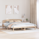 vidaXL Ágykeret fejtámlával Természetes 200 x 200 cm Tömör fenyőfa