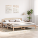 vidaXL Ágykeret fejtámlával Természetes 200 x 200 cm Tömör fenyőfa