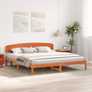 vidaXL Ágykeret fejtámlával Faggyú barna 200 x 200 cm Tömör fenyőfa