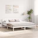vidaXL Ágykeret fejtámlával Fehér 180 x 200 cm Tömör fenyőfa