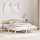 vidaXL Ágykeret fejtámlával Természetes 140 x 200 cm Tömör fenyőfa