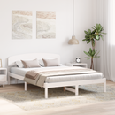 vidaXL Ágykeret fejtámlával Fehér 140 x 200 cm Tömör fenyőfa