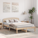 vidaXL Ágykeret fejtámlával Természetes 120 x 190 cm Tömör fenyőfa