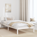 vidaXL Ágykeret fejtámlával Fehér 90 x 190 cm Tömör fenyőfa