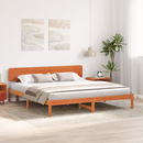 vidaXL Ágykeret fejtámlával Faggyú barna 180 x 200 cm Tömör fenyőfa