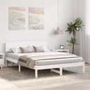 vidaXL Ágykeret fejtámlával Fehér 160 x 200 cm Tömör fenyőfa