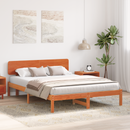 vidaXL Ágykeret fejtámlával Faggyú barna 160 x 200 cm Tömör fenyőfa