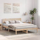vidaXL Ágykeret fejtámlával Természetes 150 x 200 cm Tömör fenyőfa