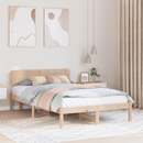 vidaXL Ágykeret fejtámlával Természetes 140 x 190 cm Tömör fenyőfa