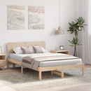 vidaXL Ágykeret fejtámlával Természetes 140 x 190 cm Tömör fenyőfa