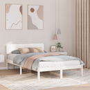 vidaXL Ágykeret fejtámlával Fehér 120 x 190 cm Tömör fenyőfa