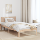 vidaXL Ágykeret fejtámlával Természetes 90 x 200 cm Tömör fenyőfa