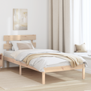 vidaXL Ágykeret fejtámlával Barna 90 x 190 cm Tömör fenyőfa