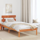 vidaXL Ágykeret fejtámlával Barna 90 x 190 cm Tömör fenyőfa