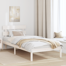 vidaXL Ágykeret fejtámlával Fehér 75 x 190 cm Tömör fenyőfa