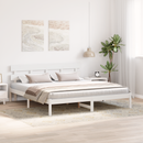 vidaXL Ágykeret fejtámlával Fehér 180 x 200 cm Tömör fenyőfa