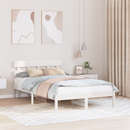 vidaXL Ágykeret fejtámlával Fehér 120 x 190 cm Tömör fenyőfa