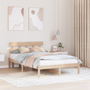 vidaXL Ágykeret fejtámlával Barna 140 x 190 cm Tömör fenyőfa