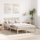 vidaXL Ágykeret fejtámlával Barna 140 x 190 cm Tömör fenyőfa