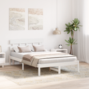 vidaXL Ágykeret fejtámlával Fehér 140 x 190 cm Tömör fenyőfa