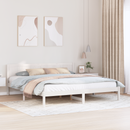 vidaXL Ágykeret Fehér 200 x 200 cm Tömör fenyőfa