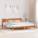 vidaXL Ágykeret Barna 200 x 200 cm Tömör fenyőfa