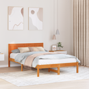 vidaXL Ágykeret Barna 140 x 190 cm Tömör fenyőfa