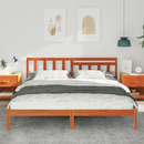 vidaXL Ágykeret fejtámlával Faggyú barna 200 x 200 cm Tömör fenyőfa