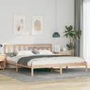 vidaXL Ágykeret fejtámlával Barna 180 x 200 cm Tömör fenyőfa