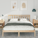 vidaXL Ágykeret fejtámlával Barna 150 x 200 cm Tömör fenyőfa