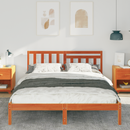 vidaXL Ágykeret fejtámlával Faggyú barna 150 x 200 cm Tömör fenyőfa