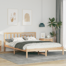 vidaXL Ágykeret fejtámlával Barna 140 x 200 cm Tömör fenyőfa