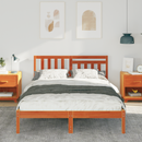 vidaXL Ágykeret fejtámlával Faggyú barna 120 x 200 cm Tömör fenyőfa